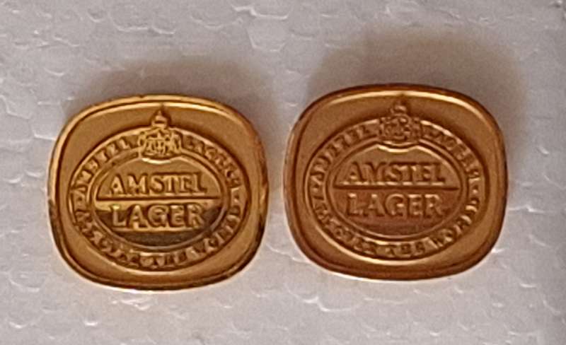 Pair Amstel Lager Plated Cufflinks