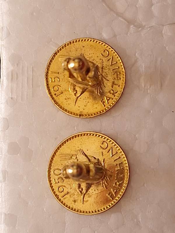 Pair George VI Plated Farthing Cufflinks