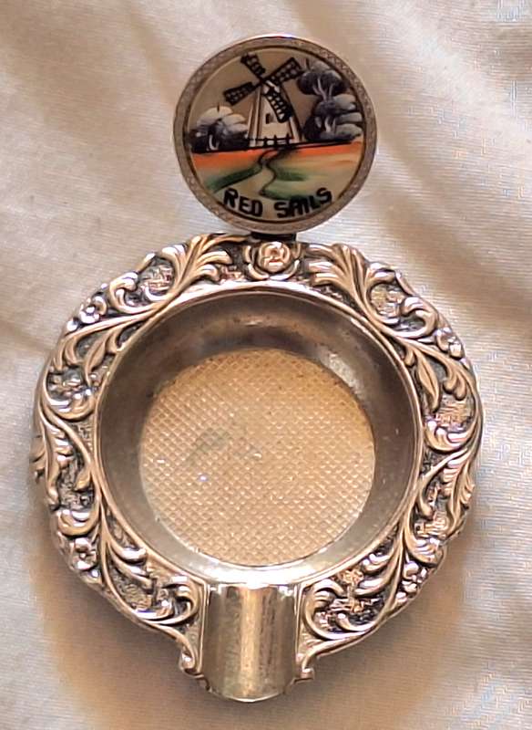 Small Vintage Metal Ashtray with "Red Sails" Crest