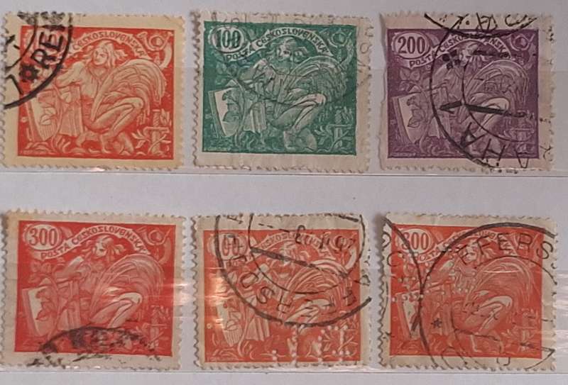 Czechoslovakia 1920 Agriculture and Science 6 Used Hinged stamps