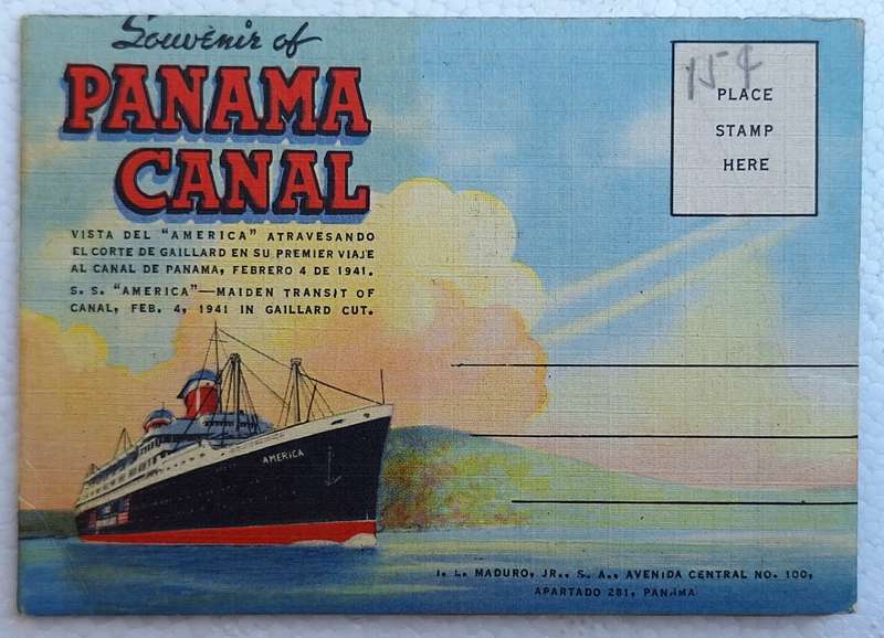 Vintage 1941 Souvenir Of PANAMA CANAL Fold - Out Pictures Unused