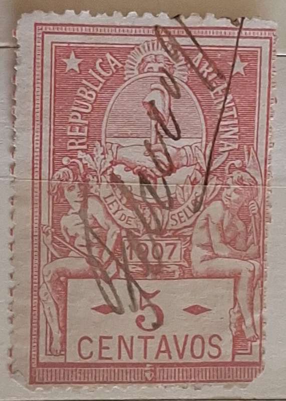 Argentina 1907 Ley de Sellos 1 Used stamps