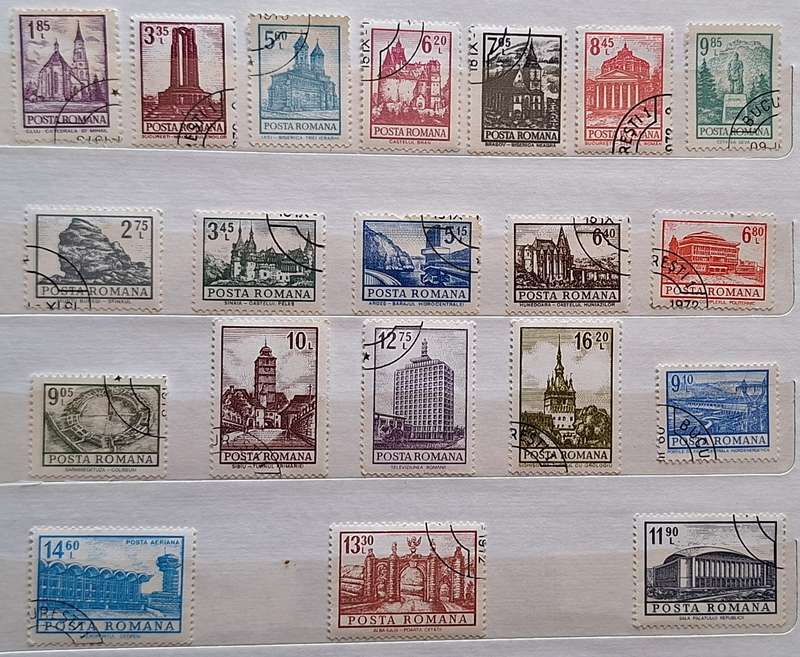 Romania 1972 Buildings Set of 20 Used stamps