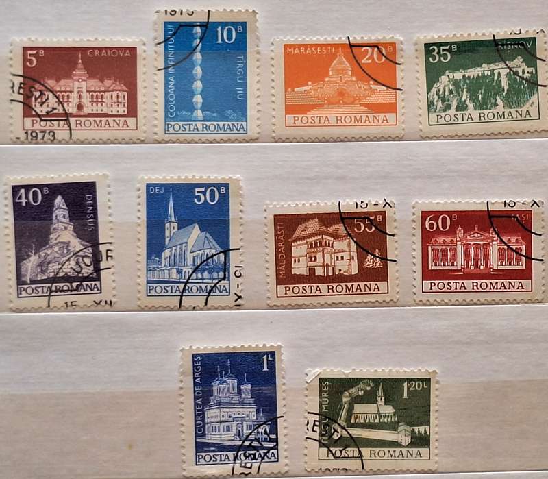 Romania 1973 Monuments Set of 10 Used stamps