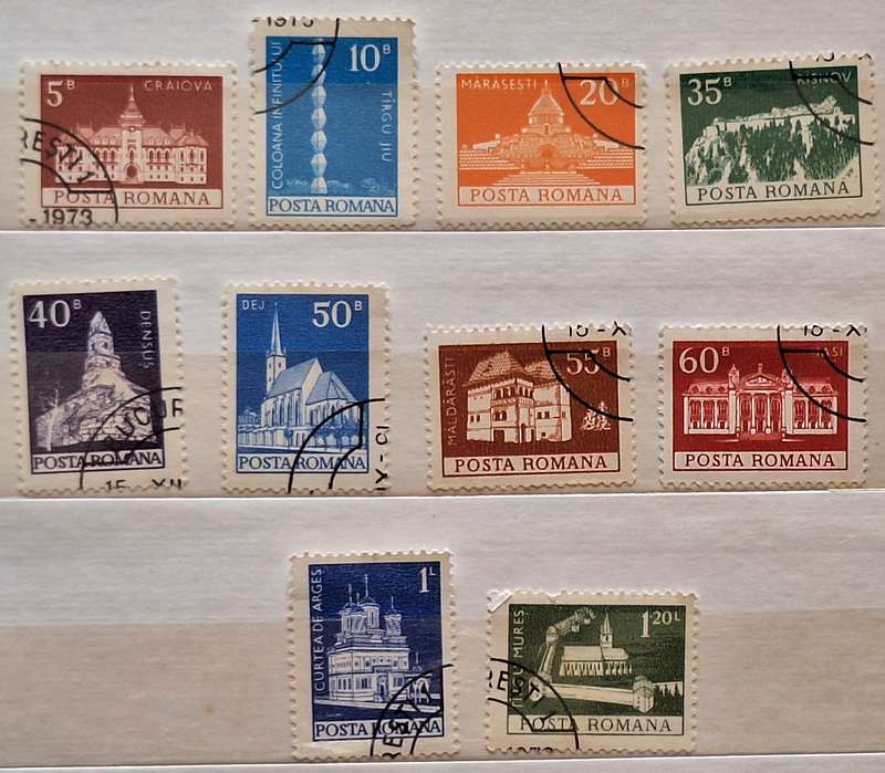 Romania 1973 Monuments Set of 10 Used stamps
