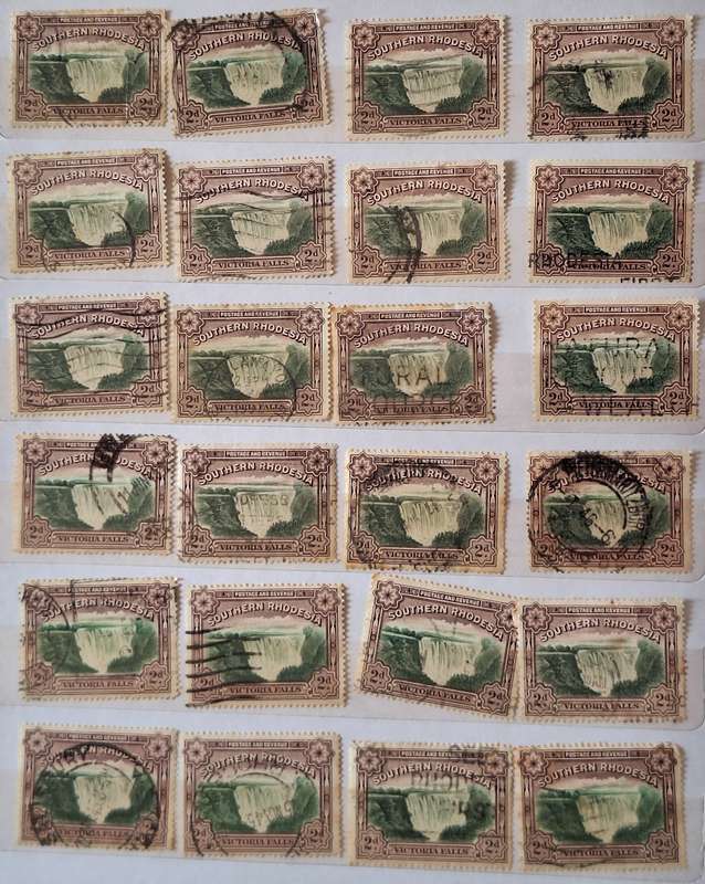 Southern Rhodesia 1935-41 Large Falls 2dx20 Used stamps