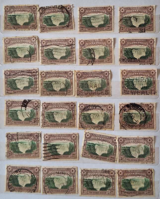 Southern Rhodesia 1935-41 Large Falls 2dx20 Used stamps