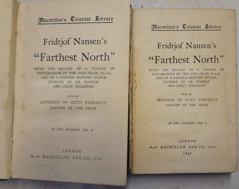 Farthest North by Fridtjof Nansen Hardcover 1897 Vol 1 and 2