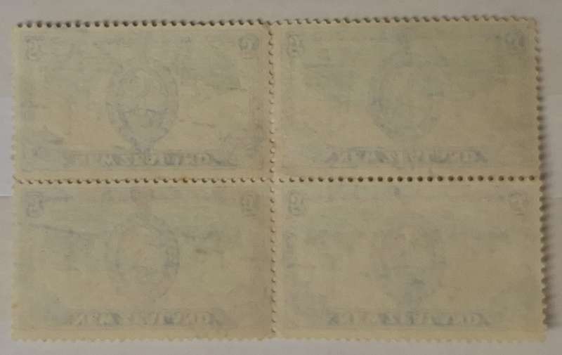 New Zealand 1946 Peace Issue 5d Block of 4 Used stamps