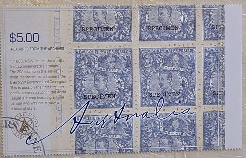 Australia 2005 Treasures from the Australia Post Archives 1 Cancelled Hinged $5 stamp