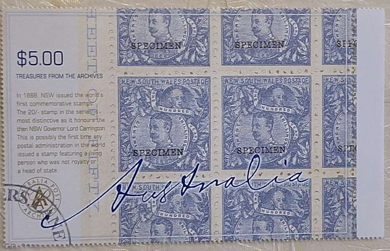 Australia 2005 Treasures from the Australia Post Archives 1 Cancelled Hinged $5 stamp