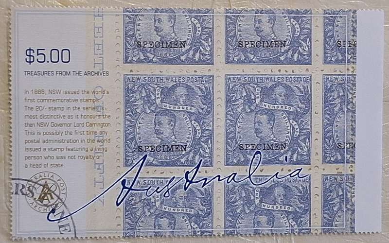 Australia 2005 Treasures from the Australia Post Archives 1 Cancelled Hinged $5 stamp
