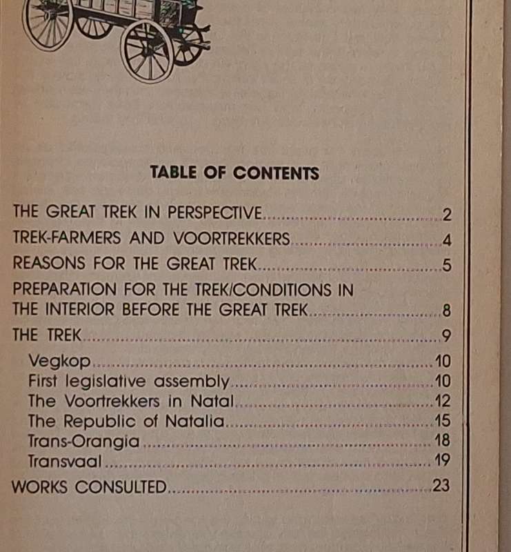 The Great Trek by N Labuschagne 1988 24 page Booklet