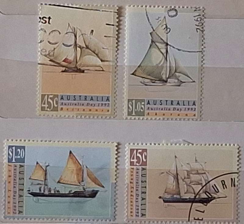 Australia 1992 Australia Day Sailing Ships Set of 4 Used Hinged stamps