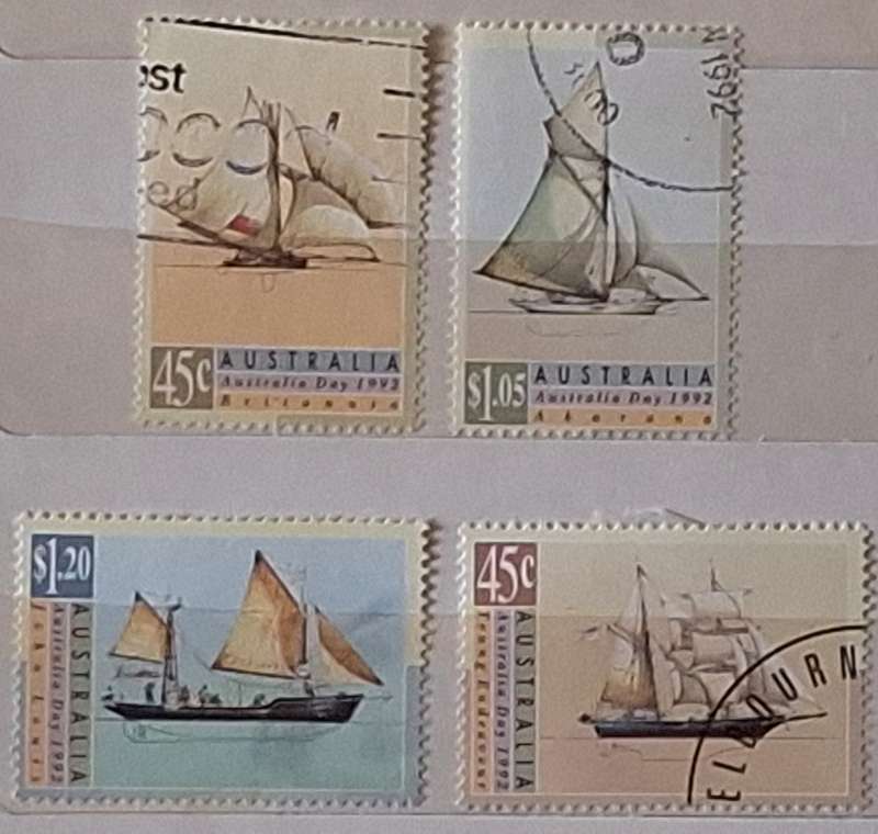 Australia 1992 Australia Day Sailing Ships Set of 4 Used Hinged stamps