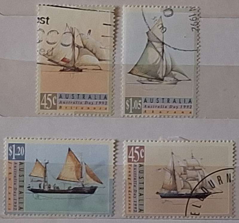 Australia 1992 Australia Day Sailing Ships Set of 4 Used Hinged stamps