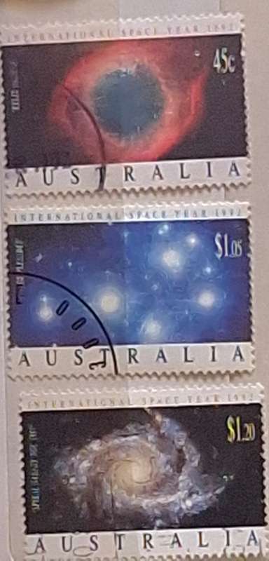 Australis 1992 International Space Year Set of 3 Used Hinged stamps