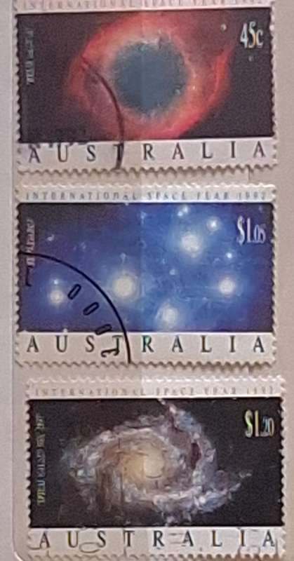 Australis 1992 International Space Year Set of 3 Used Hinged stamps