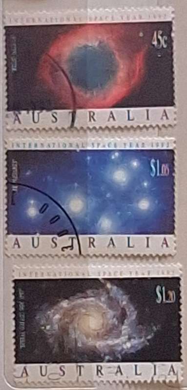Australis 1992 International Space Year Set of 3 Used Hinged stamps