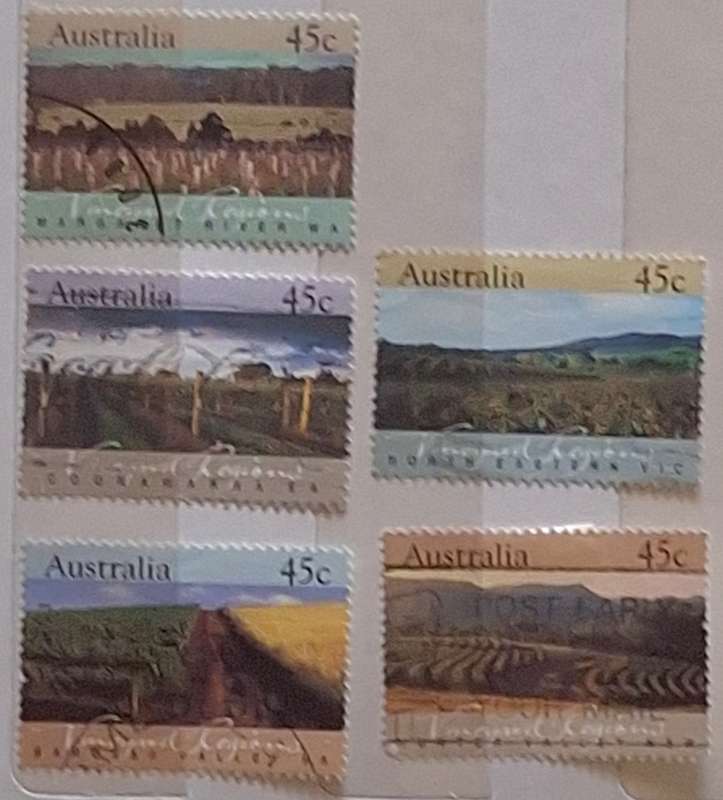 Australia 1992 Vineyard Regions Set of 5 Used Hinged stamps