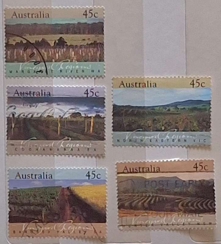 Australia 1992 Vineyard Regions Set of 5 Used Hinged stamps