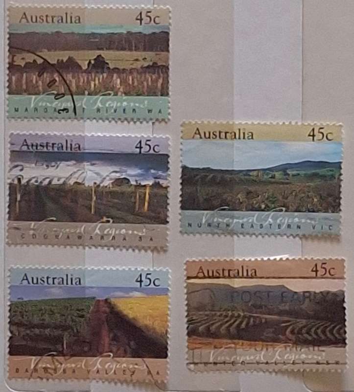 Australia 1992 Vineyard Regions Set of 5 Used Hinged stamps