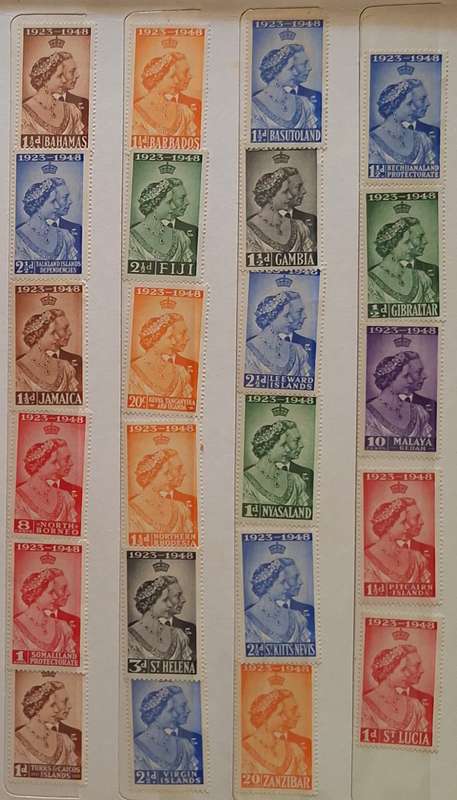 1948 The Silver Wedding King George and Queen Elizabeth 46 Various 1d Mint Onmibus stamps
