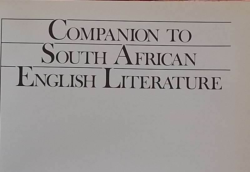 Companion to South African English Literature Hardcover 1986
