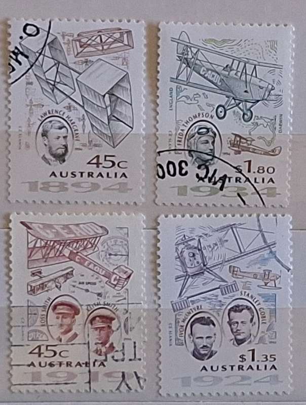 Australia 1994 Aviation Pioneers Set of 4 Used Hinged stamps