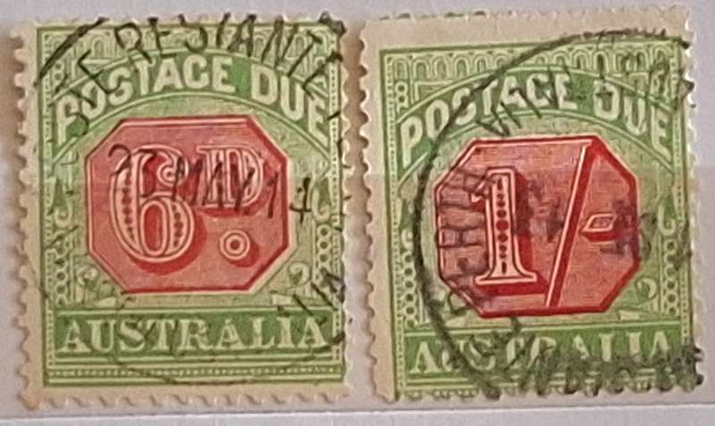 Australia Postage Due 2 Used hinged stamps