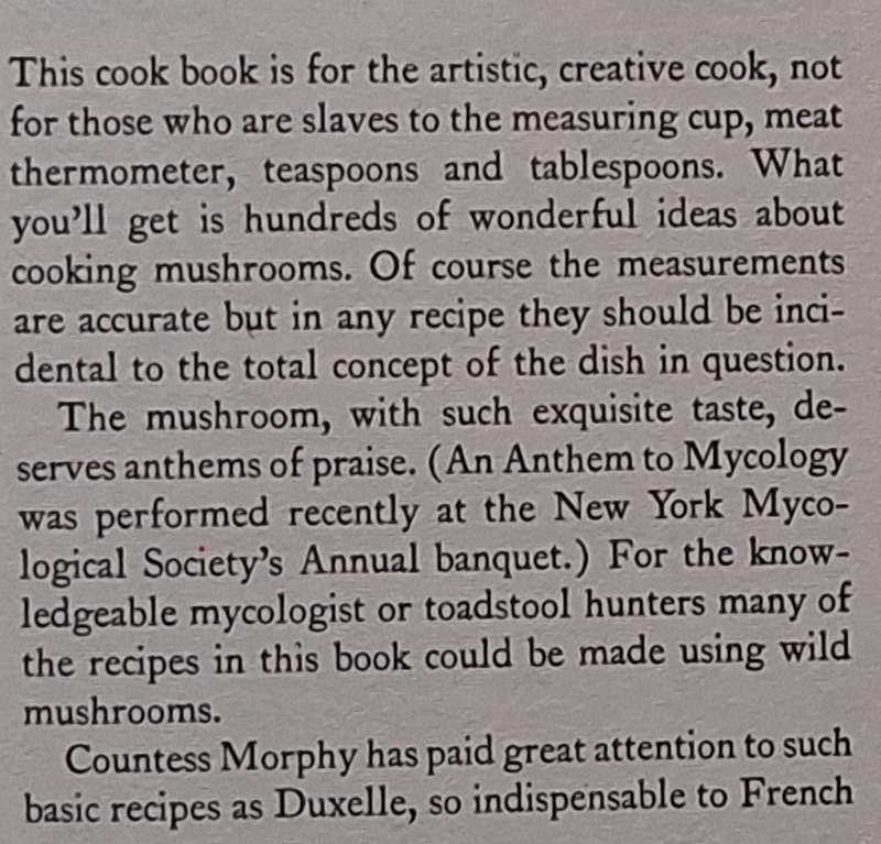 Mushroom Recipes by Countess Morphy Hardcover 1966