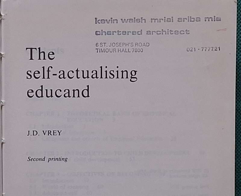 The Self-Actualising Educand by J D Vrey Hardcover