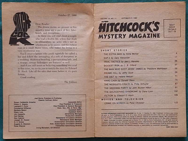 Alfred Hitchcock's Mystery Magazine Vol. 25 No. 11 October 1980