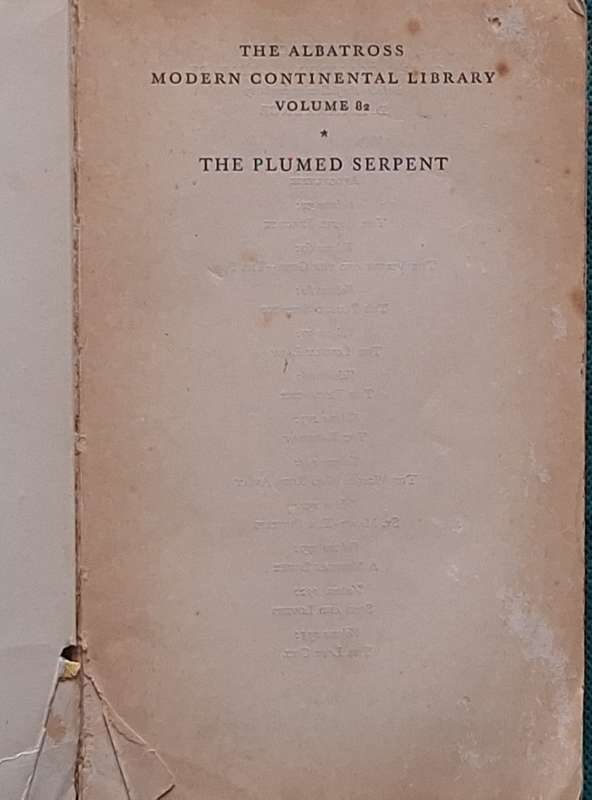 The Plumed Serpent by D H Lawrence Paperback 1936 Vintage ALBATROSS Book