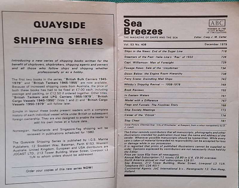 Sea Breezes: The Magazine of Ships and the Sea Vol 53 No 408 December 1979