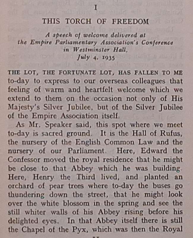 This Torch of Freedom by Stanley Baldwin Hardcover 1937 Fourth Edition