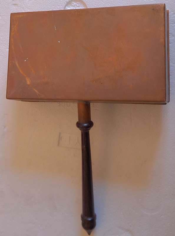 Vintage Lidded Copper box with wooden handle