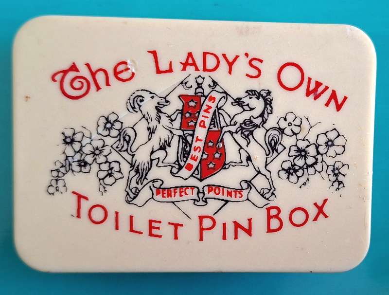 Empty Vintage The Lady's Own Toilet Pin Box