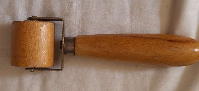 Vintage small SIGNAL wooden roller. Printing decorating