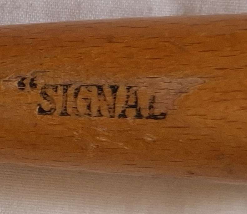 Vintage small SIGNAL wooden roller. Printing decorating