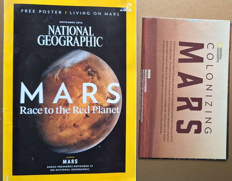 National Geographic November 2016 Mars: Race to the Red Planet complete with Poster
