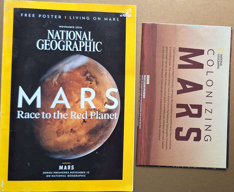 National Geographic November 2016 Mars: Race to the Red Planet complete with Poster