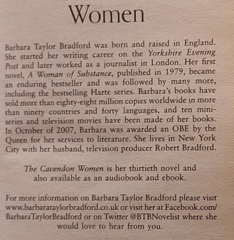 The Cavendon Women by Barbara Taylor Bradford Paperback