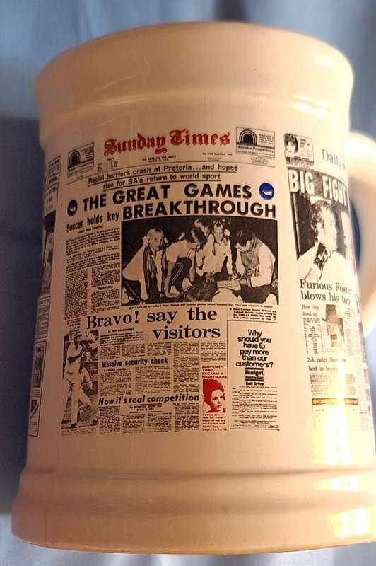 Crescent Pottery Newspaper Tankard