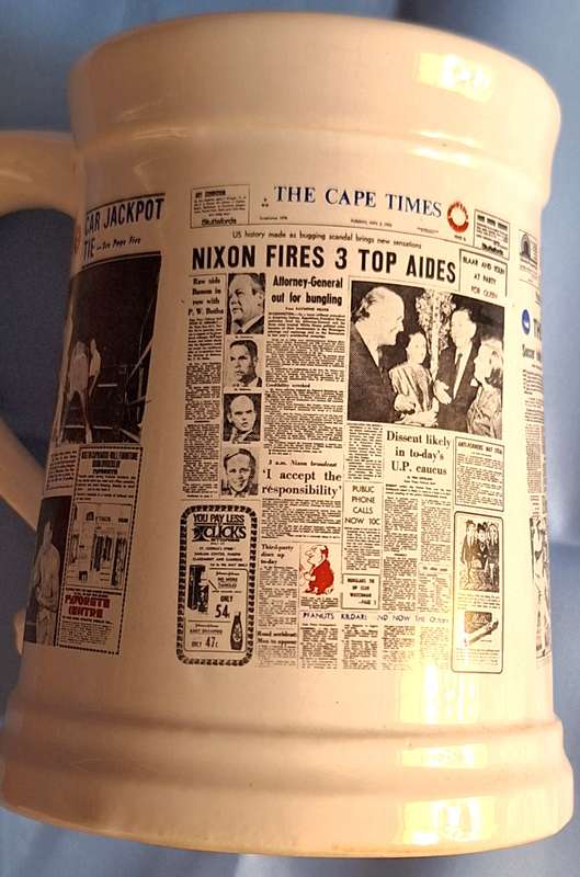 Crescent Pottery Newspaper Tankard