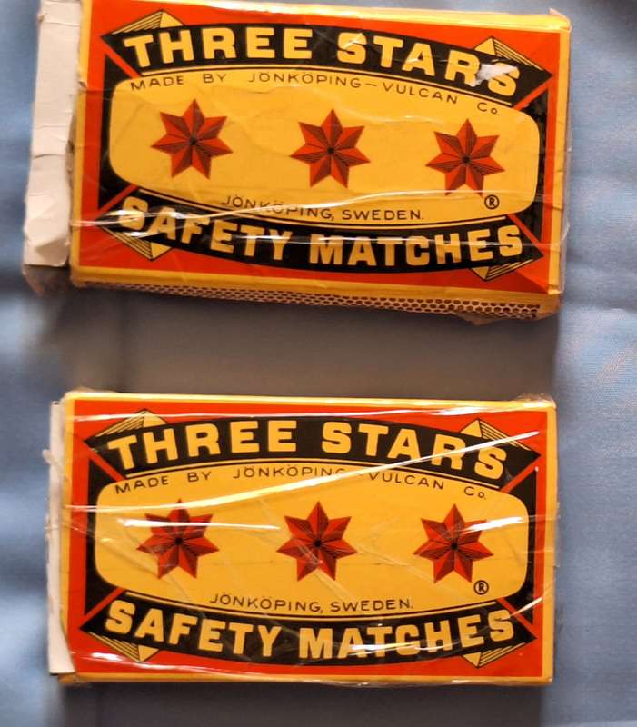 Three Stars Swedish Safety Matches (2 boxes)