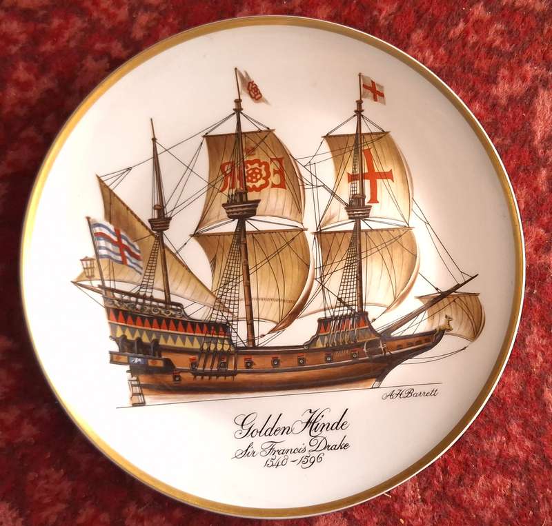 Heritage Porcelain Limited Edition Plate of Pelican/Golden Hinde