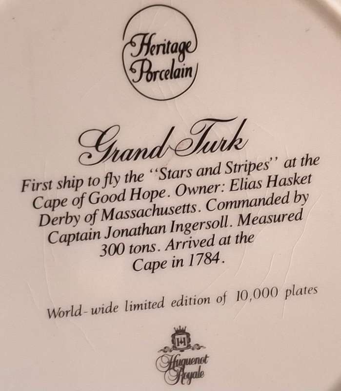 Heritage Porcelain Limited Edition Plate of Grand Turk