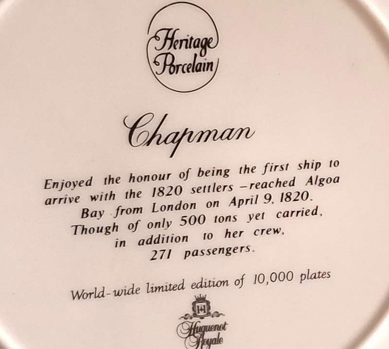 Heritage Porcelain Limited Edition Plate of Chapman