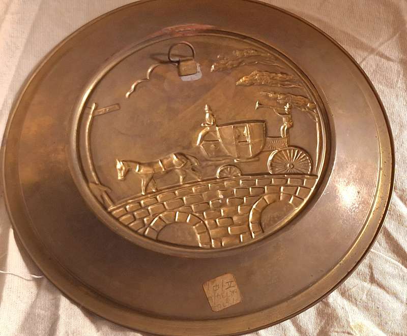 English carriage Brass plate with Green Speckles Made in England